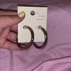 Silver hoop earrings